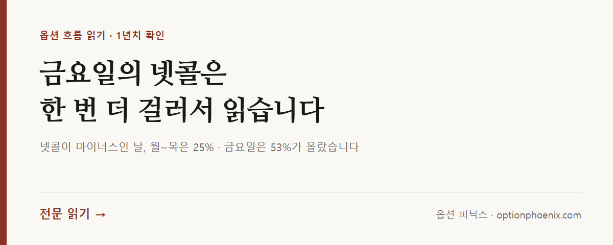 금요일의 넷콜은 한 번 더 걸러서 읽습니다 — 전문 읽기