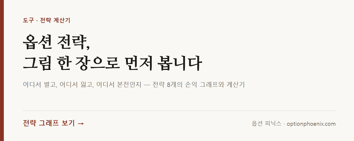 옵션 전략, 그림 한 장으로 먼저 봅니다 — 전략 그래프 보기